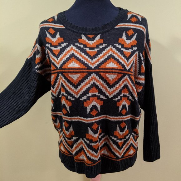 Boho Aztec Tribal Pattern Sweater - Picture 1 of 7